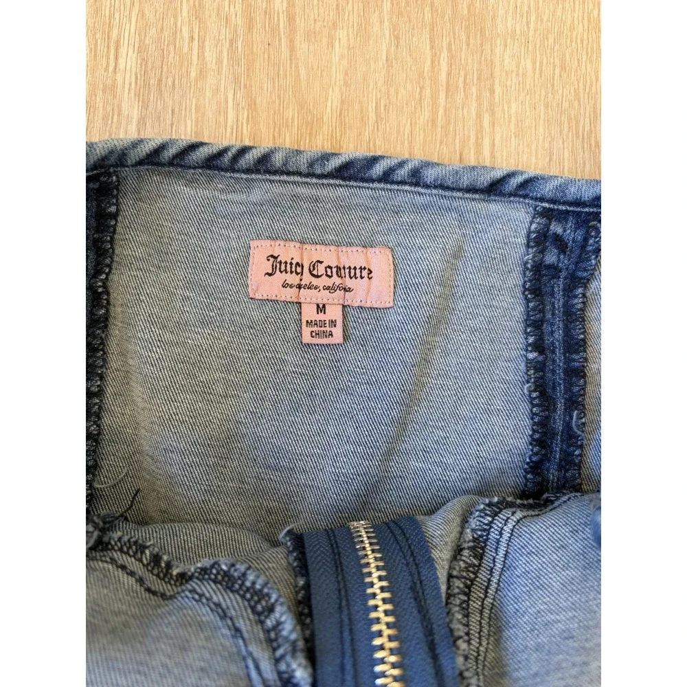 JUICY COUTURE Vintage Y2K Made in USA  Denim Mini Dress Medium Logo
